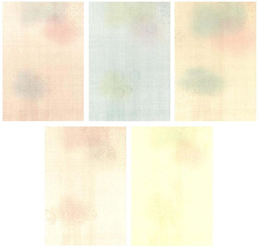 Kobaido Kana Paper, Shika-no, Half-size, 50 sheets (5 designs, 10 sheets each)