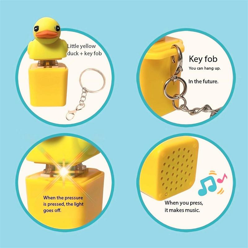 Quacky Duck Keychain Quacking Keyring Fidget Button Stress Reliever Sensory Toys Key Board Clicker For Attention And Calm