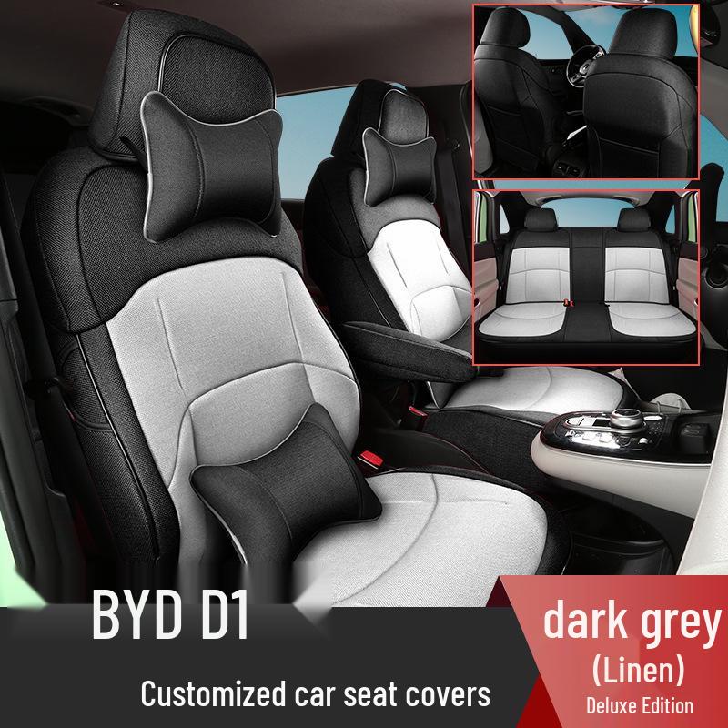 All-Season Linen Car Seat Covers for BYD D1 - Full Coverage