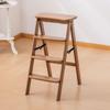 Bamboo Folding Kitchen Step Stool for Indoor Use, Perfect for Elderly, Dual-Use as Bar Stool and High Reach, Thickened Design.