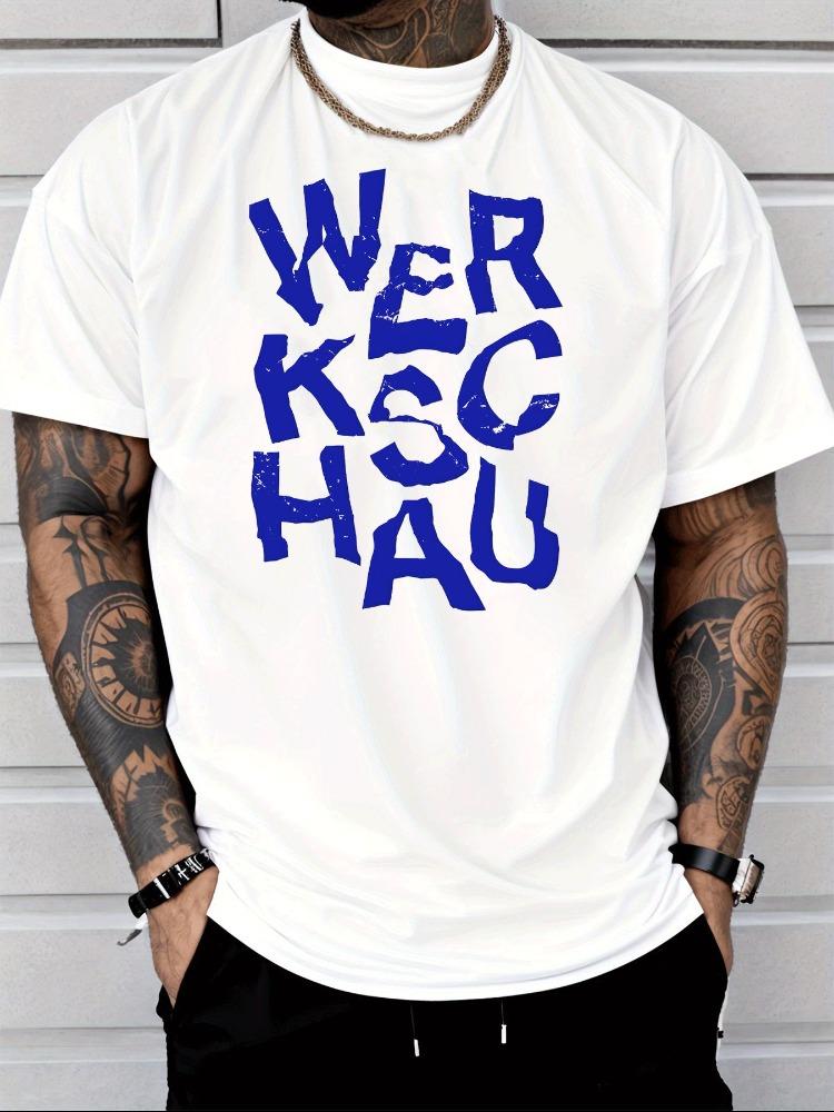 Unisex Summer Cotton Short Sleeve T Shirt Vintage Crackle Wer Ksc Hau Letter Print Crew Neck Casual Loose Street Fashion Male Tee