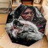 1PC Wolf Native Spirit Automatic Umbrella - Suitable Travel Outdoor Portable Umbrella Birthday Gift Daily Essentials