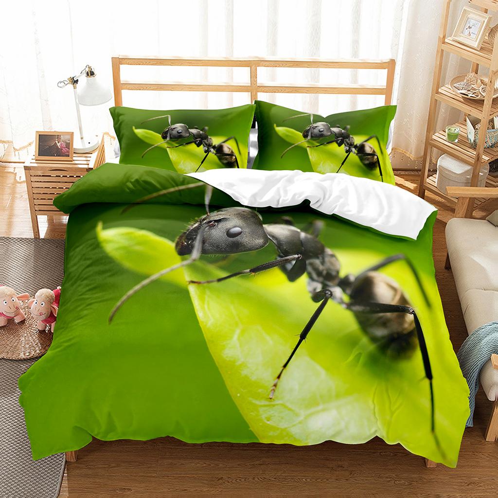 Ant Duvet Cover Set Lightweight Soft Polyester Comforter Cover for Kids Animals Lover Bedding Set with Pillowcase Quilt Cover