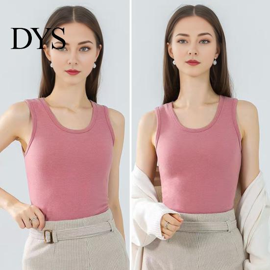 Winter Tank Top Women Thermal Vest Seamless Velvet Fast Temperature Lock Round Lady Neck Slim Fit Elastic Sleeveless Inner Wear Bottoming Casual