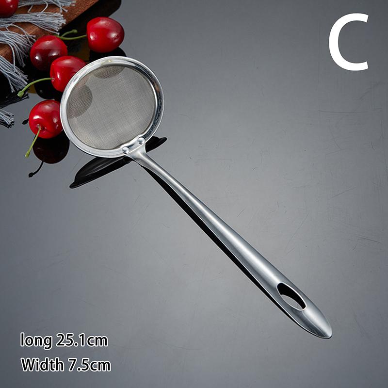 Fine Mesh Stainless Steel Colander Soy Milk Filter Oil Filter Spoon Foam Spoon Net Leak Gadgets Kitchen Accessories