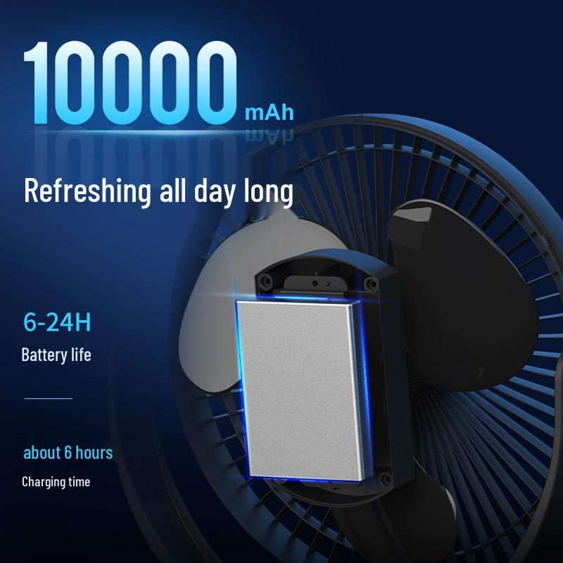 USB Rechargeable Clip-On Desk Fan with Long Battery Life - Outdoor Use