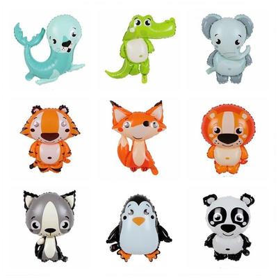 Globos de papel de animales de dibujos animados, Globos de ardilla, Globos de zorro, globos de aire, decoraciones para fiesta de cumpleaños, juguetes inflables de elefante para niños