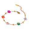 Crystal Floral Jewelry Colorful Flower Necklace/Bracelet Valentine's Day Gift Stylish Accessory for Everyday Wear