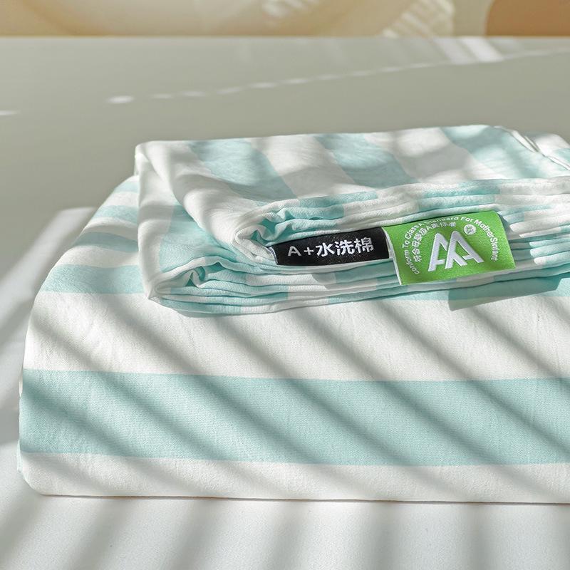 Buy washed cotton striped dirty single sheet for a single piece, thin bedspread for spring and summer, wholesale of student dormitory sheets.