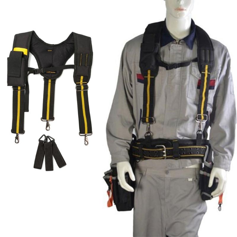 Tool Belt Suspenders Padded Carpenter Electrician Work Suspender with Attachment Loops for Men Women Electrician