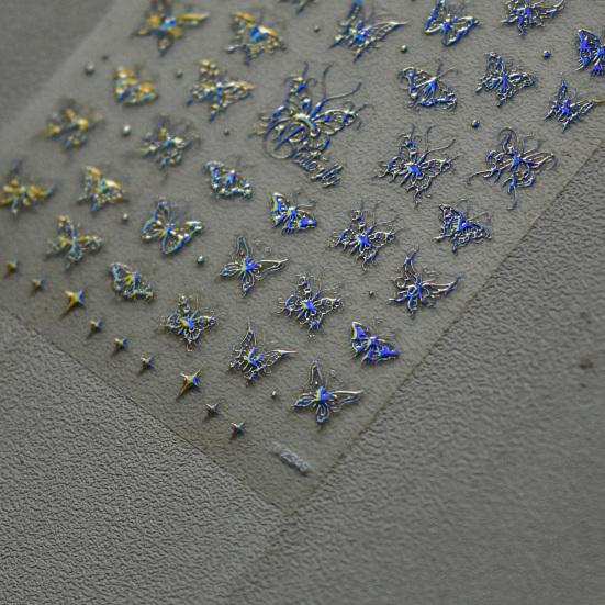 Lesklé samolepky na nehty Samolepicí potřeby pro DIY nehtové umění 5D Japonský styl Retro Pozlacení Motýl Manikúra