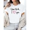European Sizes New York I Love You Graphic Casual, Comfortable, and Versatile for Home Fashion, Commuting, Sports, Wear, Women’s Leisure Tshirt