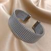 Vintage Weave Cuff Bracelet Waterproof Braided Mesh Bracelet Open Cuff Bangle  Men Jewelry