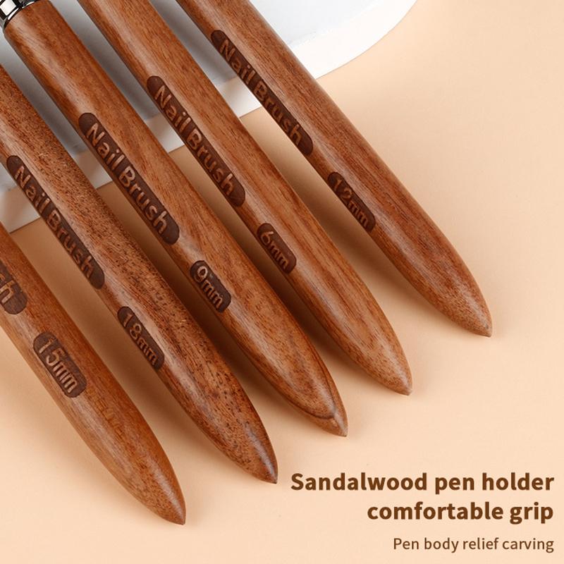 1Pcs/Set Wood Handle Art Liner Diy Painting Brush Drawing Lines Stripe Flower Painting Pen Nail Liner Brush Set With 5Size