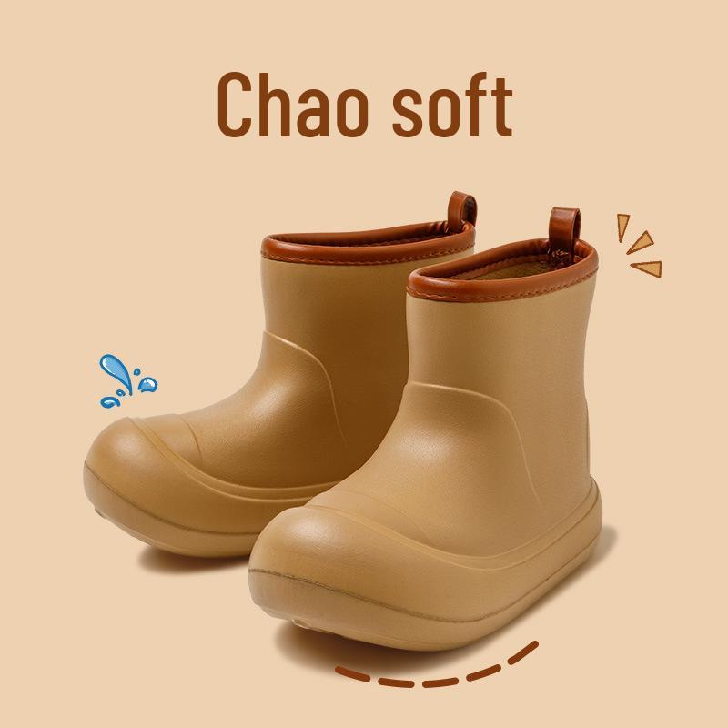 Korean-Style Chunky Heel High-Top Rain Boots for Women - Spliced Candy Color, Thick-Soled Rubber Shoes for All Seasons