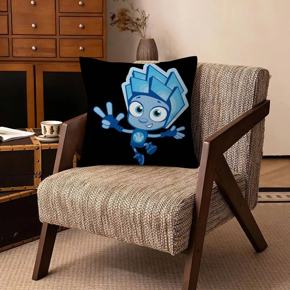 Cartoon TThe FFixies Decorative Polyester Throw Pillow Cover Square Suitable for Home Office Coffee Shop Decor