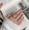 Layer Fashionforward Double Ring With Stunning White Shell Detail And Adjustable Size
