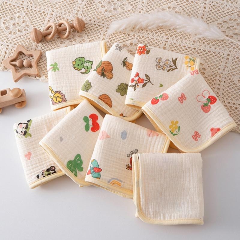 Cotton Washcloth Baby Square Face Towel for Delicate Skin Absorbent Newborns Bib Burping Cloth Hands Cleaning Towel