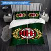 Set Biancheria da Letto Morbido Stampato AC Milan 3 Pezzi, Include 1 Copripiumino e 2 Federe Perfetto per Camera da Letto, Dormitorio, Regalo per Fan