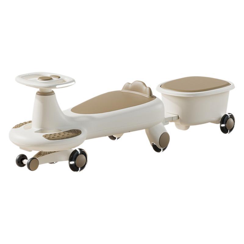 Silent Anti-Rollover Twist Car for Ages 1-3, Adult-Friendly Toddler Ride-On Toy.