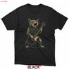 Cat Playing Guitar Rock Star and Roll for T Shirt Vintage Washed Versatile Breathable Comfortable Designer Clothes Slightly