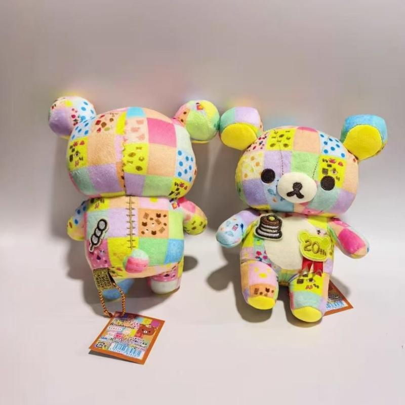 20CM Cartoon Rilakkuma Plush Doll Toys 20th Anniversary Patchwork Relax Bear Stuffed Dolls Animals Bear Plushies Doll Girl Gifts