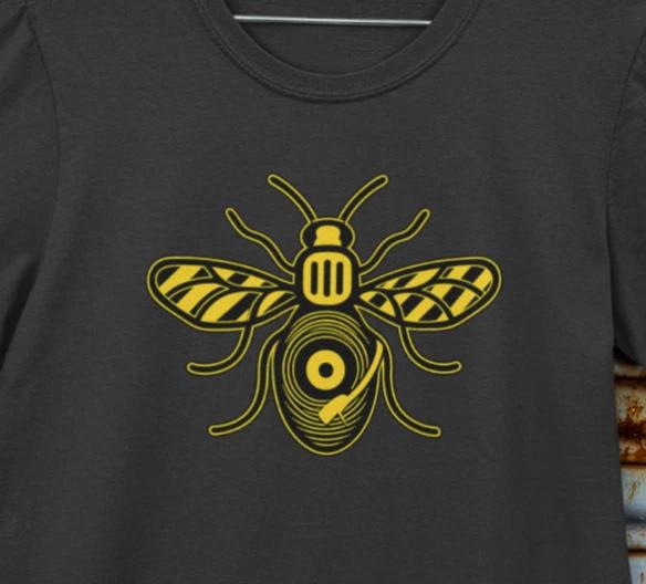 Manchester Bee Retro Hacienda T-Shirt / Factory Vinyl Records Indie Rock Tee 4XL