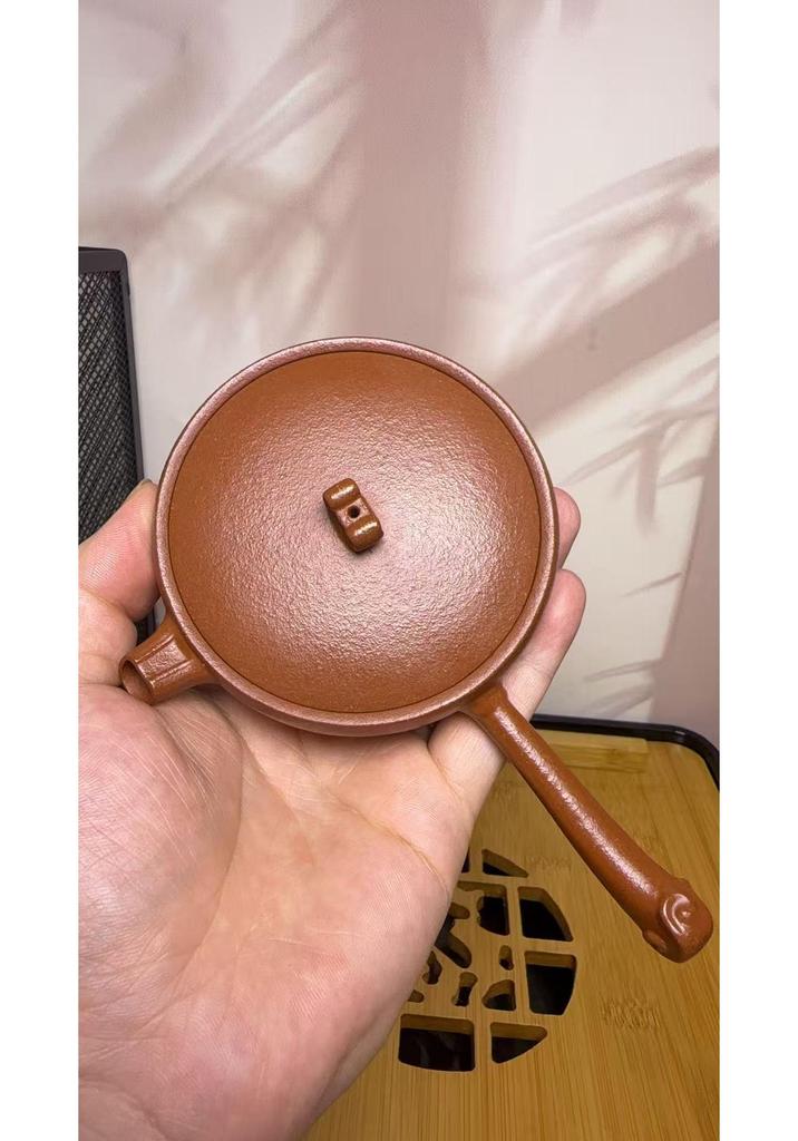 Yixing Zisha Handmade Red Jiangpo Ruyi Teapot by Renowned Artist - Ideal Tea Set Gift