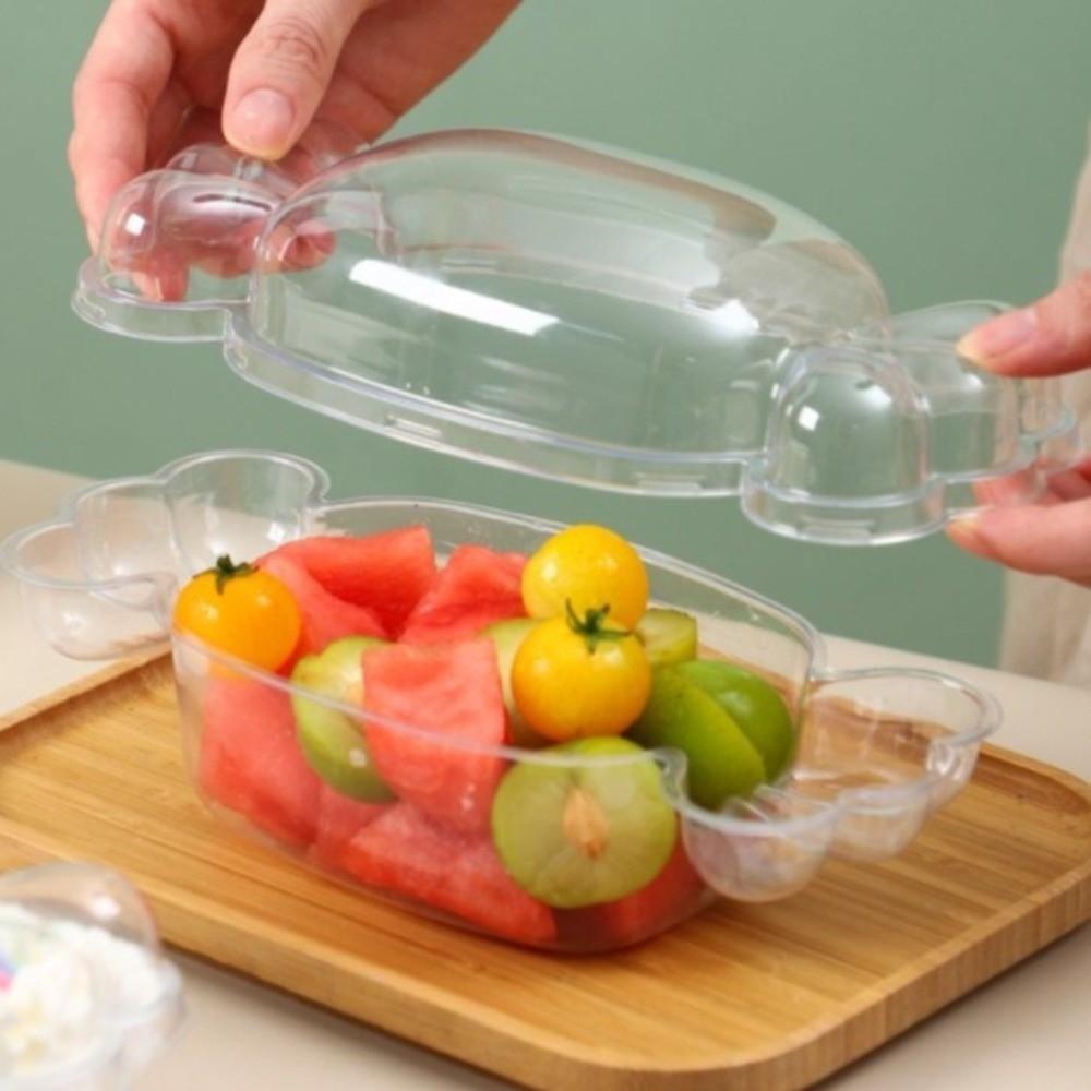 10Pcs Transparent Candy-Shaped Cake Box Plastic Airtight Fruit Salads Box Gift Box with Lid Cake Container