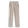 Summer Thin Breathable Elastic Pants 8XL Women's Solid Color High Waisted Loose Casual Pants Middle-aged Elastic Straight Leg