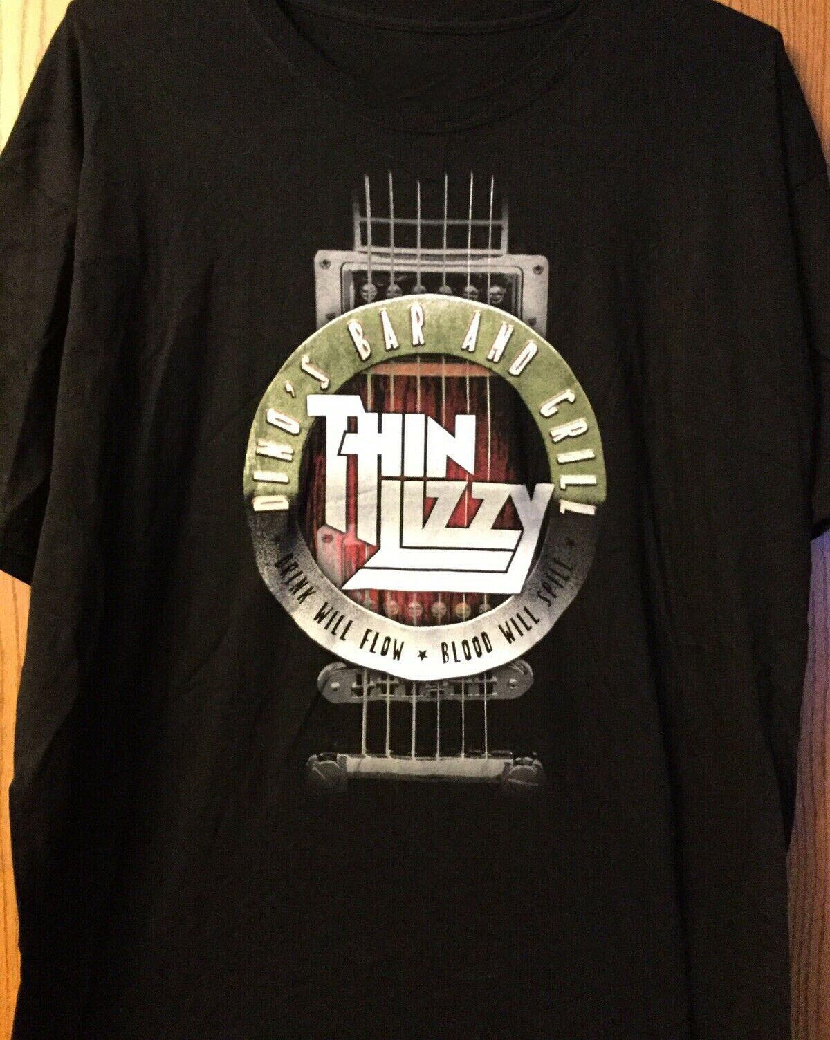 Thin Lizzy Dinos Bar And Grill Cotton Black Short Sleeve Unisex S-234XL T-shirt S
