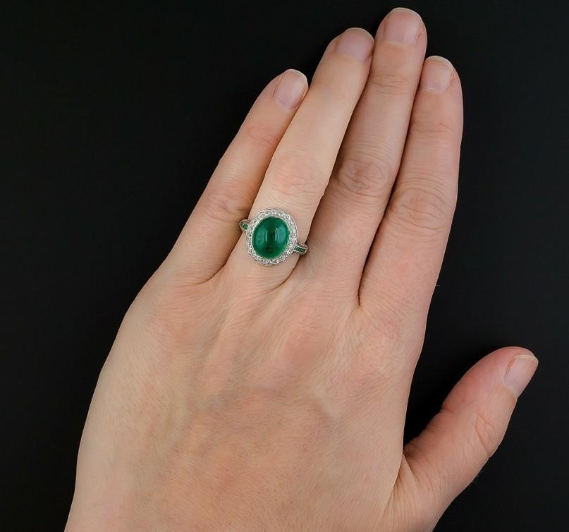Luxury Group Grandmother Green Jewel Ring, Eagle Claw Micro Ring Hand Jewelry