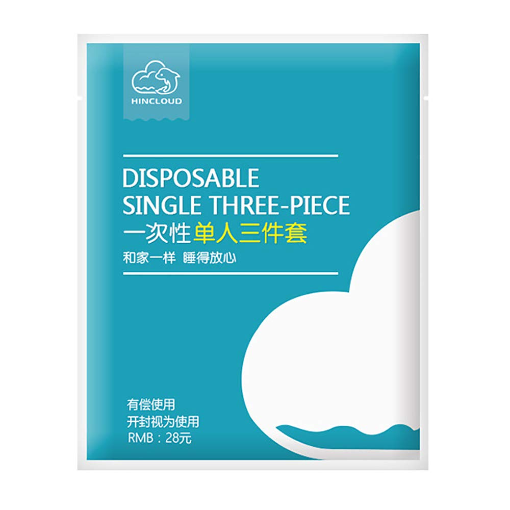 

luckinsell Одноразовая одноразовая подушка Одноразовый индивидуальный пододеяльник Бизнес-набор из 3 одеял, покрывало, простыня, обернутая, нетканый материал, чехол, дорожный,