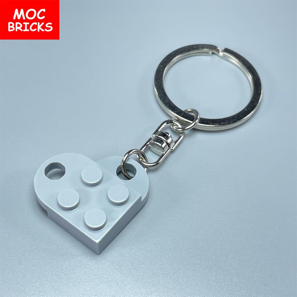 Non-Toxic Moc Bricks Heart Key Chain Plate Modified 2X3 With Hole 3176 Coupling Love Thanksgiving Educational Building Block Lovers Gift