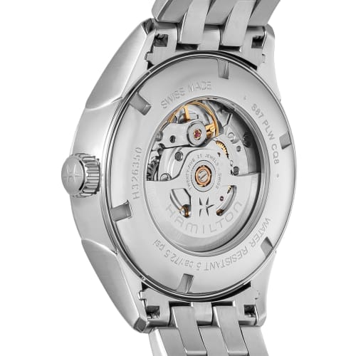 Hamilton Jazzmaster Power Reserve Auto Watch, Black Dial, Stainless Steel, Sapphire Crystal, Automatic, 5 ATM Water Resistance, 42mm, Swiss Made, H326