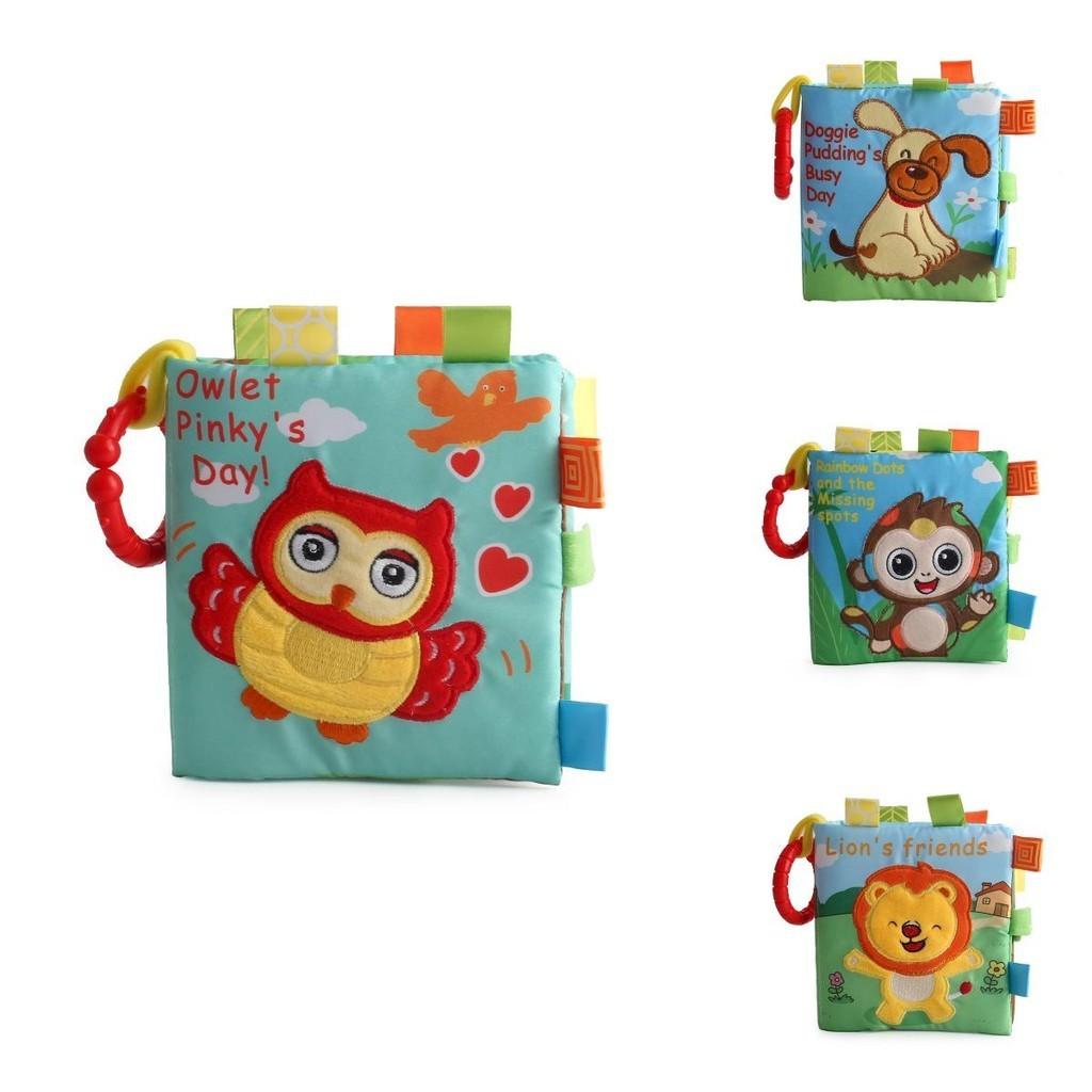 New Baby Cloth Book Hand Book Early Education Puzzle Toy With Sound Paper Cloth Book Bag Lt4960 Owl 0.02kg