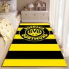 Sports Area Rug, Borussia Dortmund BVB 09 Yellow Black Logo Poster, Fan Cave Decor, Non-Slip Mat