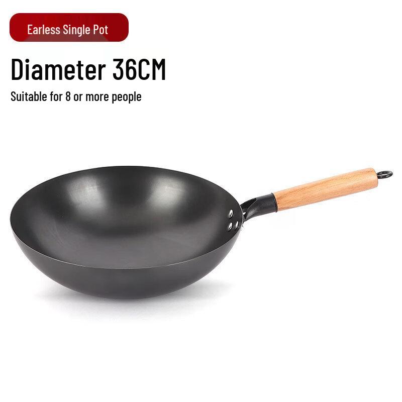 Traditional Forged Uncoated Iron Wok