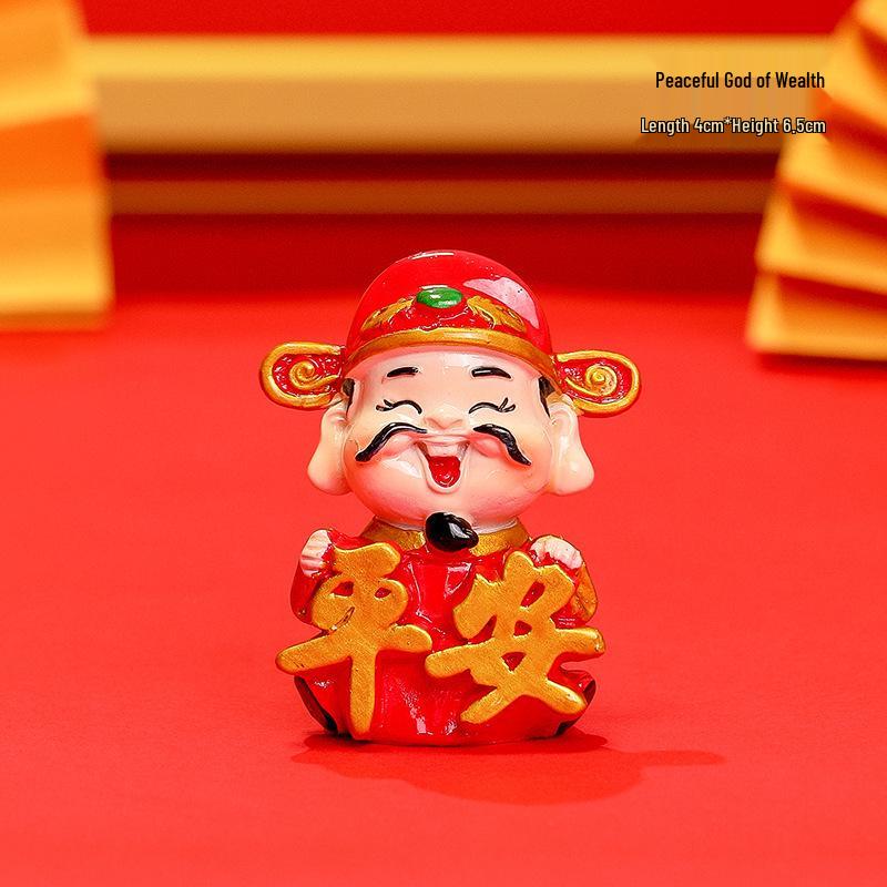 New Year Cartoon God of Wealth Ornament – Snake Year Figurine Home Decor Gift