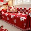 Festive Red New Year Sofa Cover Cloth Towel Full Cover Four Seasons Universal Non-Slip Leather Sofa Cushion Wedding Room Cover