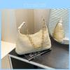 Woven Trendy Small Square Bag With Zipper Closure And Inner Phone Pocket For Daily Use