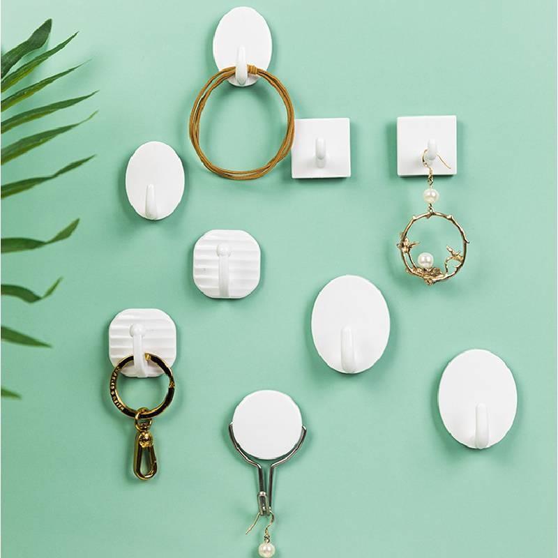 Plastic Modern Minimalist Adhesive Hooks Pack For Outdoor Storage Rainproof