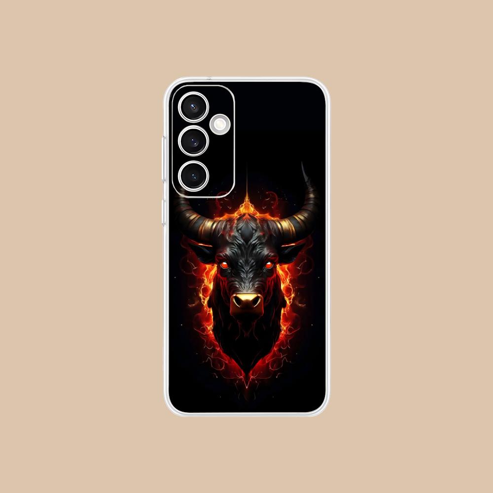 Bull Head Phone Case for Samsung Galaxy S25 S24 S23 S22 S21Plus FE Ultra Soft TPU Clear Shockproof Cover