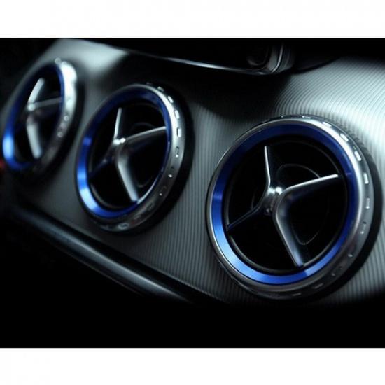 Car Front Air Vent Outlet Ring Cover 5pcs For Mercedes Benz A Class GLA CLA 2015