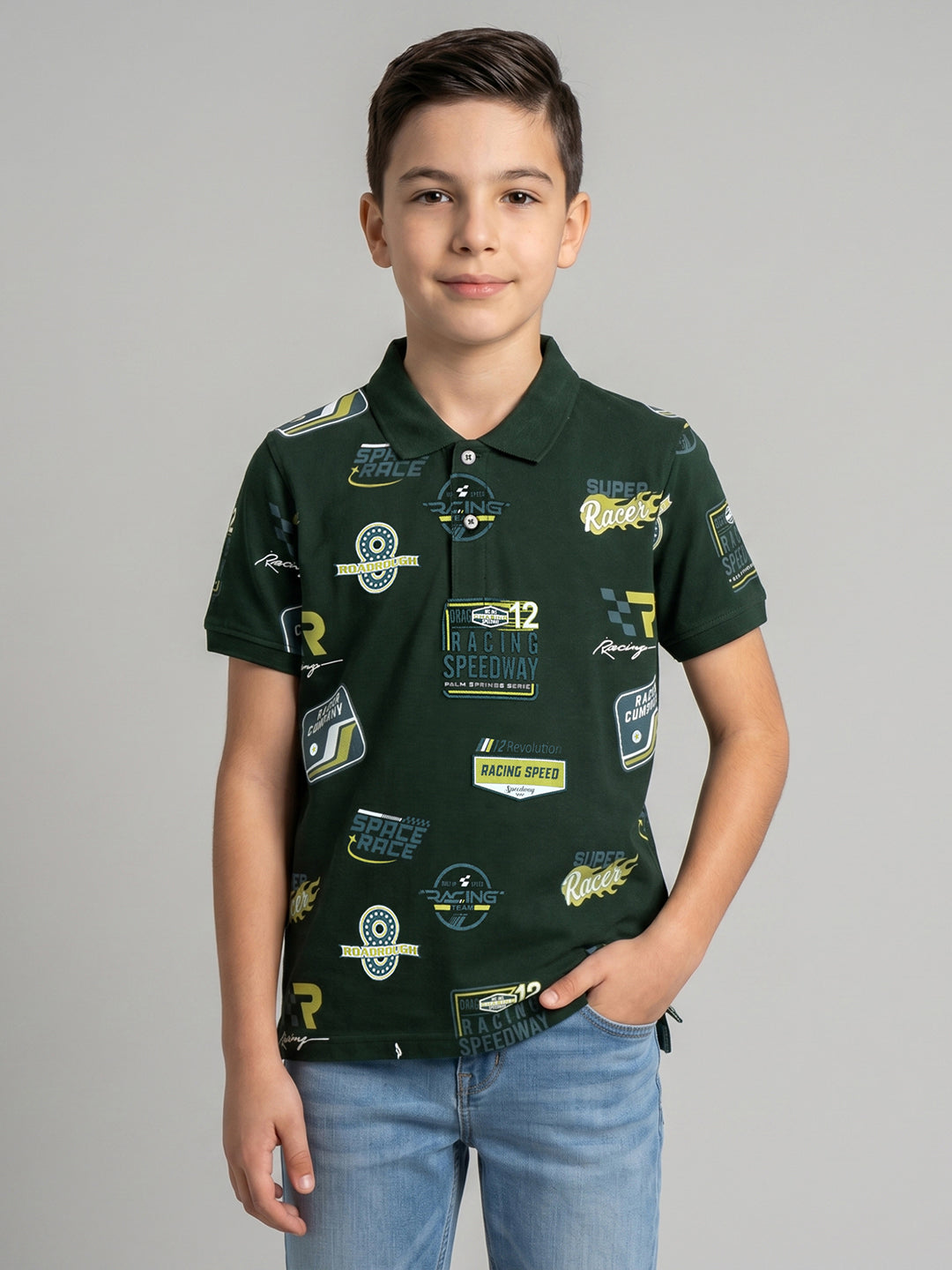 Monte Carlo Boy Regular Fit Dark Green Tshirt 4-5 Years темно-зеленого