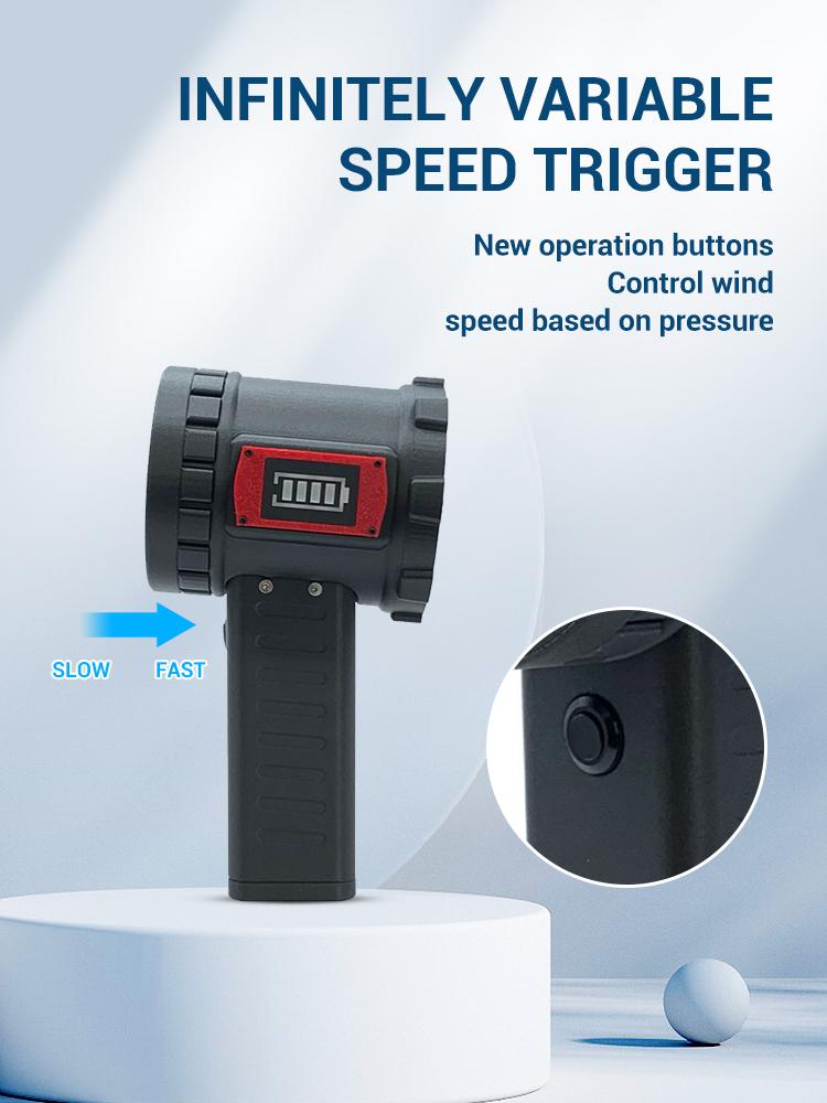 650W Powerful Turbo Fan 240km/h Brushless Motor Air Blower Battery Level Indicator Snow Removal Outdoor Turbo Jet Blower