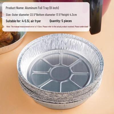 ZISIZ 8-Inch Round Aluminum Foil Deep Baking Pans (25-Count)