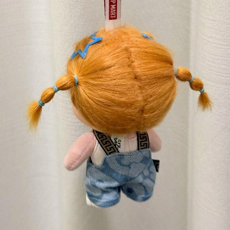 15cm BJD Doll Outfit Set Random Hair Clip 2 Denim Overalls White Shoes Crybaby Style Dolls