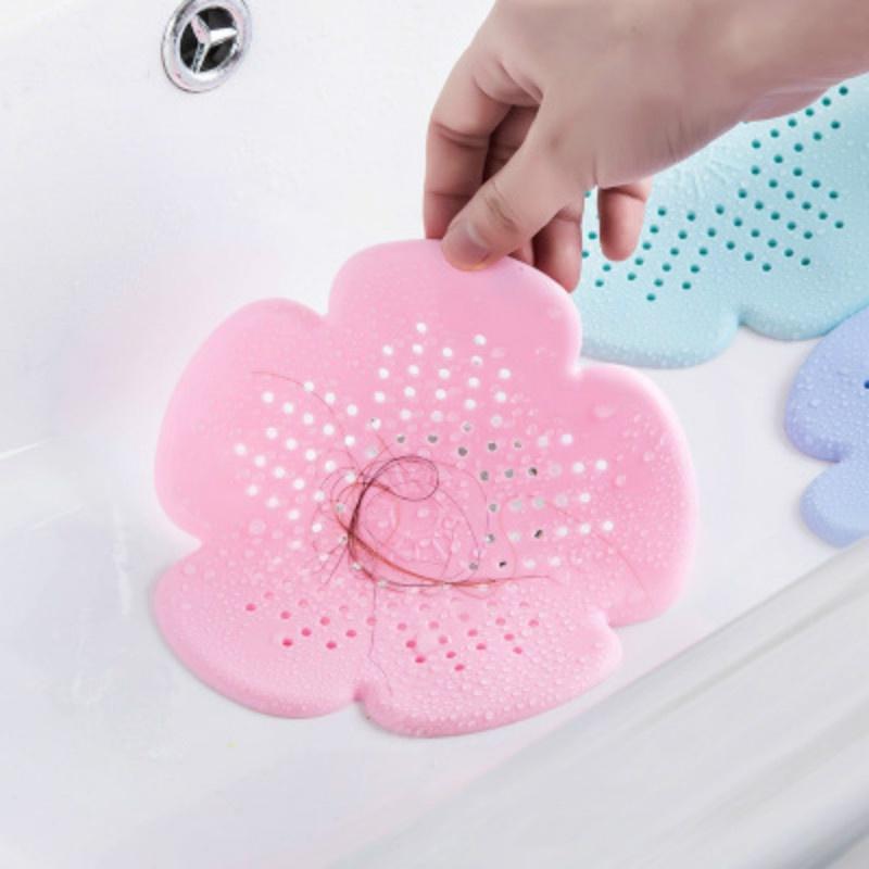 TPR Silicone Flower Shape Sink Plug Sewer Drainage Hair Clogging Bathroom Kitchen Sink Filter Floor