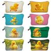 Women Yellow Duck Print Cosmetic Bag Toiletries Organize Travel Storage Case 6844